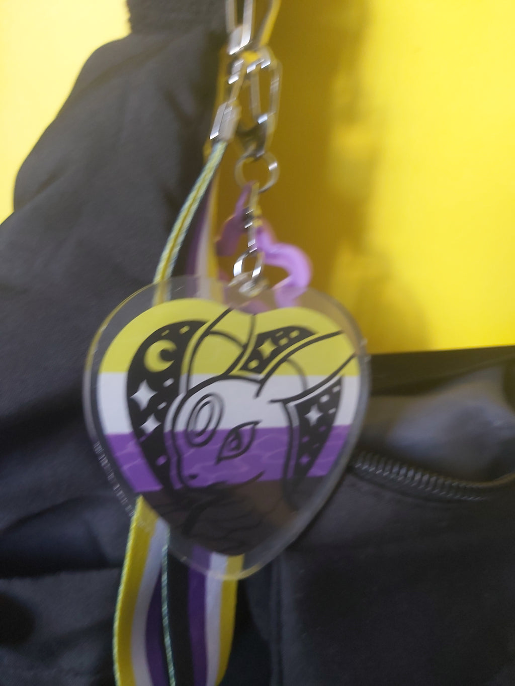 Non-Binary Umbreon Pride Flag Pokémon Acrylic Charm Keychain Lanyard Lobster Clasp Bag Cluster