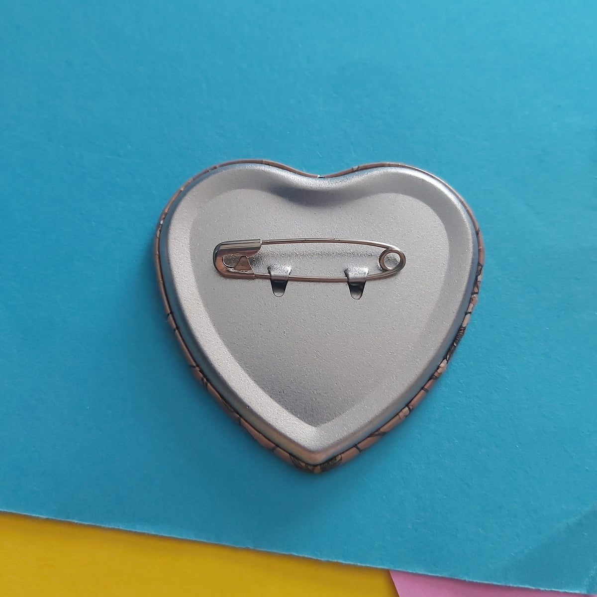 Pansy Club Member 58mm Button Badge: Floral Heart Pin