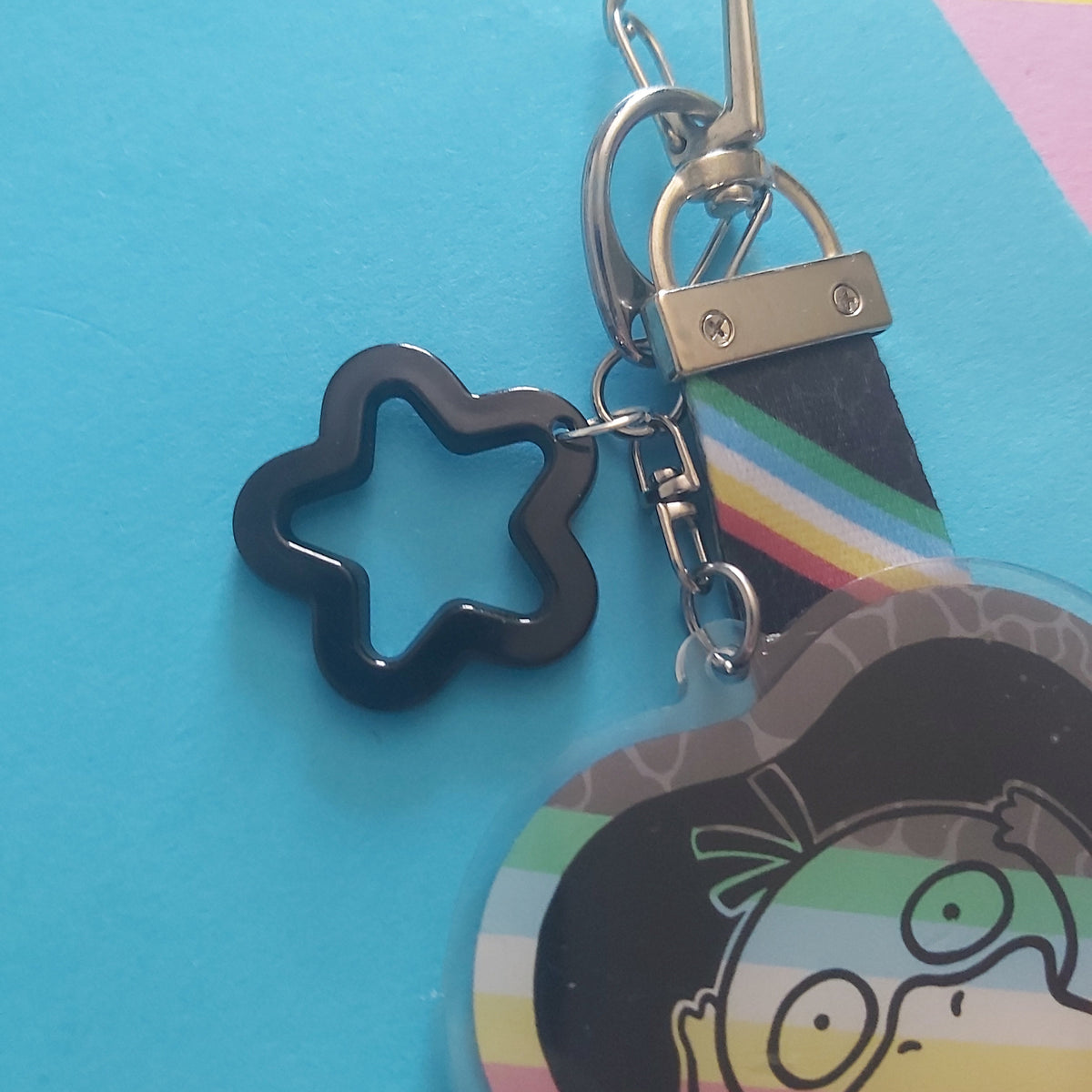 Disability Psyduck Pride Flag Pokémon Acrylic Charm Keychain Lanyard Lobster Clasp Bag Cluster