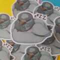 Exhausted Sleepy Pigeon, Funny Bird 2.5 Inch Vinyl Sticker Decal