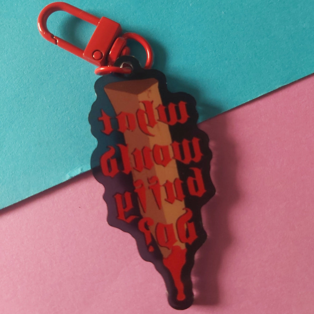 B-Grade What Would Buffy Do Vampire Slayer Keychain – Double-Sided Acrylic Charm