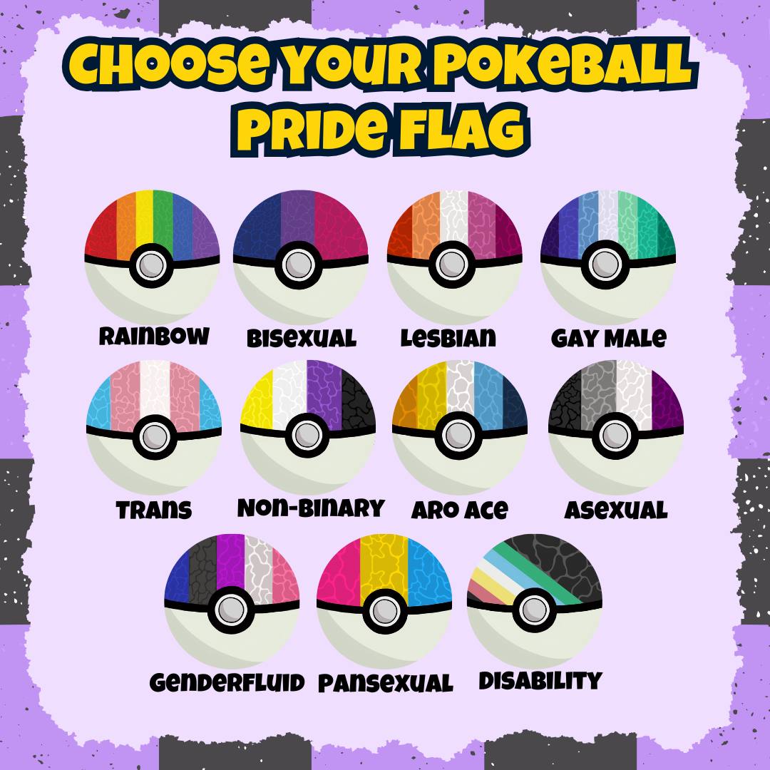 Pride Flag Pokeball Button Badge: LGBTQIA+ Queer Pokemon, Activist Pin (32mm)