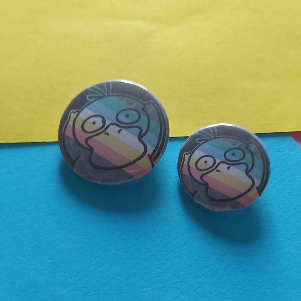 Psyduck Disability Pride Flag Pokemon Button Badge Pin (25mm / 32mm)