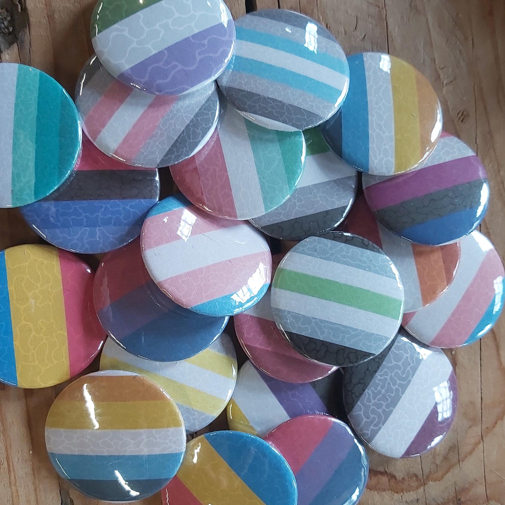 Custom Pride Flag Button Badge: LGBTQIA+ Rainbow Design, Activist Pin (25/32mm)