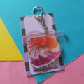 Lesbian Pride Shrimp Keychain Acrylic Charm with Lobster Clasp, LGBTQIA+ Queer Sea Creature