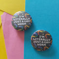 Gay Worm Pride Badge - Rainbow Gummy Worms LGBTQIA+ Pin (32mm)