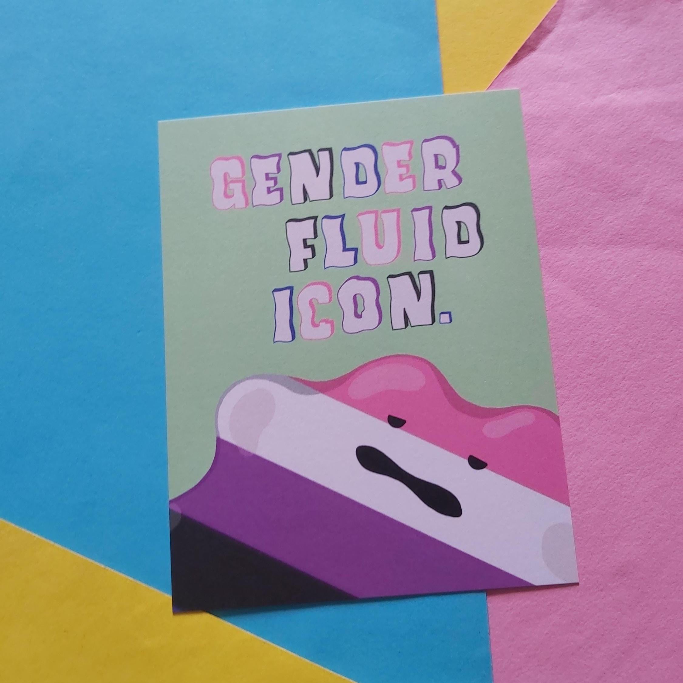 Genderfluid Icon Ditto Art Print - LGBTQIA+ Pride Flag (A6)