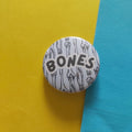 Bones Anatomical Pattern Button Badge - Spooky Goth Accessories